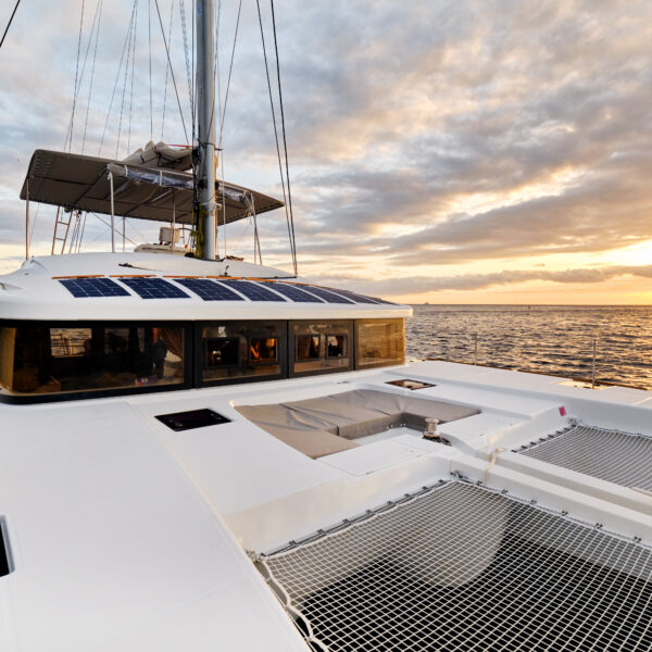 Catamaran at sunset